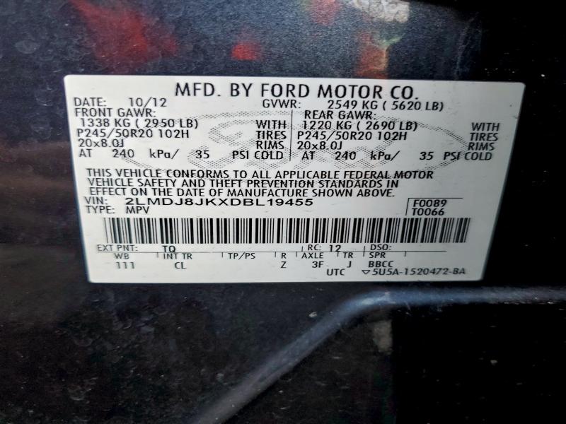 Photo 14 from auction – 2013 LINCOLN MKX with VIN 2LMDJ8JKXDBL19455
