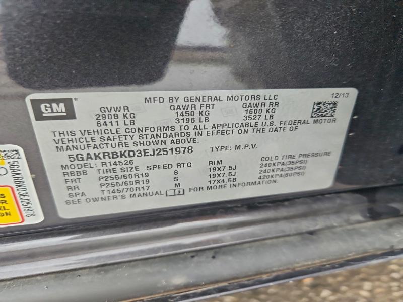Photo 14 from auction – 2014 BUICK ENCLAVE with VIN 5GAKRBKD3EJ251978