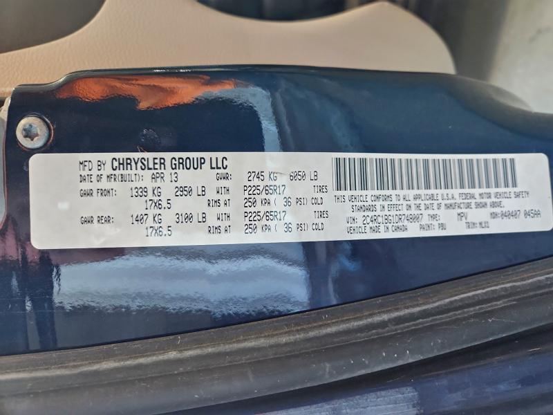Photo 14 from auction – 2013 CHRYSLER TOWN & COU with VIN 2C4RC1BG1DR748007