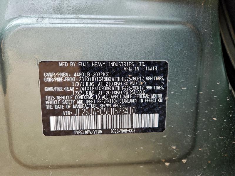 Photo 14 from auction – 2014 SUBARU FORESTER 2 with VIN JF2SJAPC5EH523410