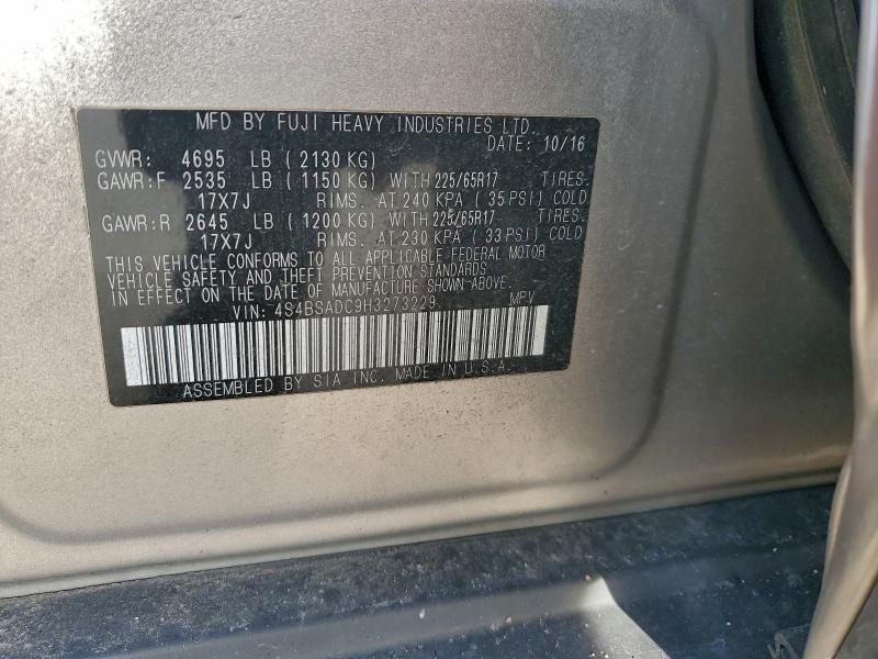 Photo 14 from auction – 2017 SUBARU OUTBACK 2. with VIN 4S4BSADC9H3273229