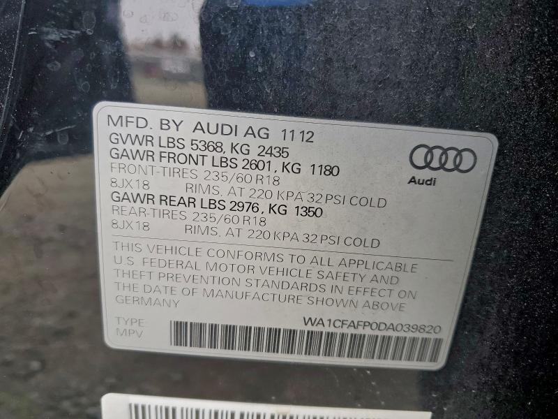 Photo 14 from auction – 2013 AUDI Q5 PREMIUM with VIN WA1CFAFP0DA039820