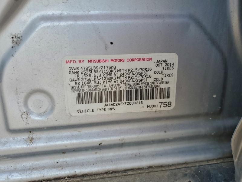 Photo 14 from auction – 2015 MITSUBISHI OUTLANDER with VIN JA4AD2A3XFZ009316