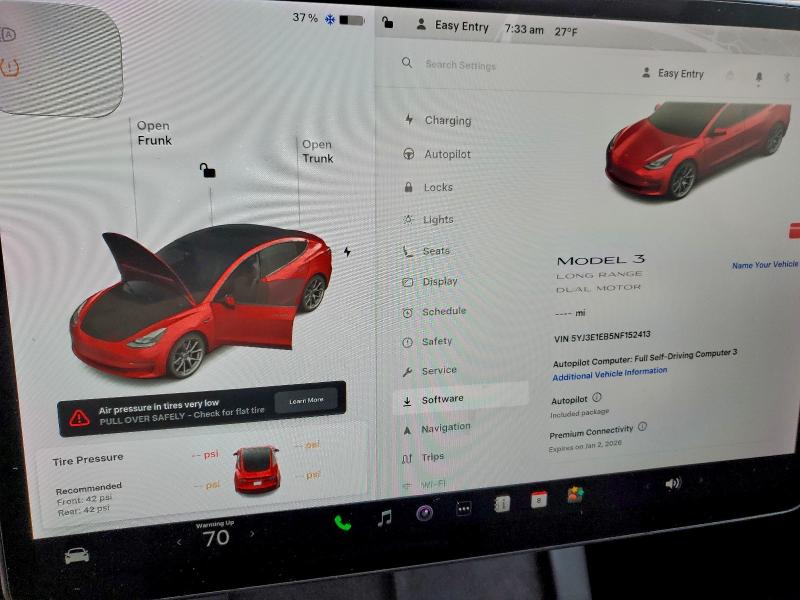Photo 9 from auction – 2022 TESLA MODEL 3 with VIN 5YJ3E1EB5NF152413