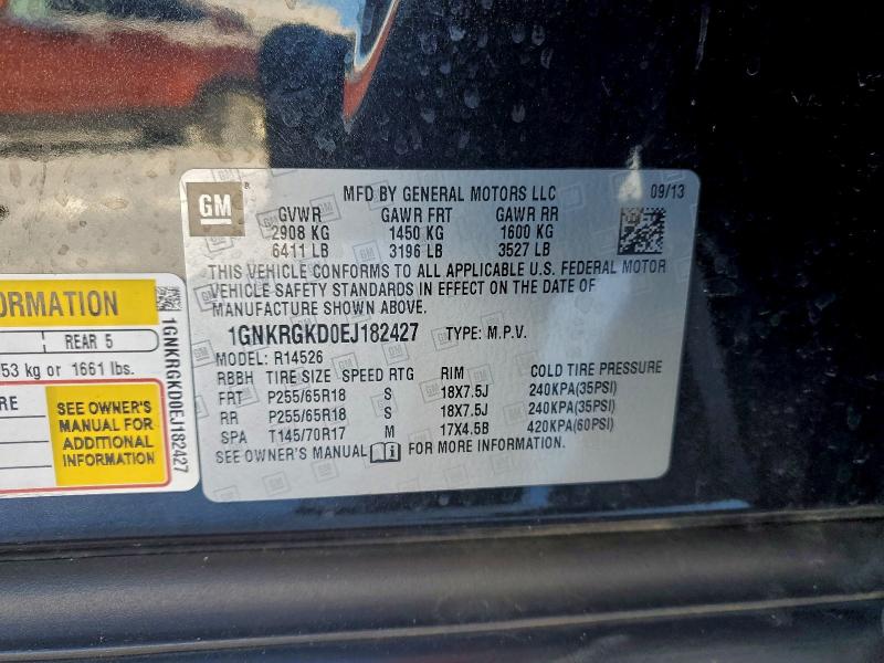 Photo 14 from auction – 2014 CHEVROLET TRAVERSE L with VIN 1GNKRGKD0EJ182427