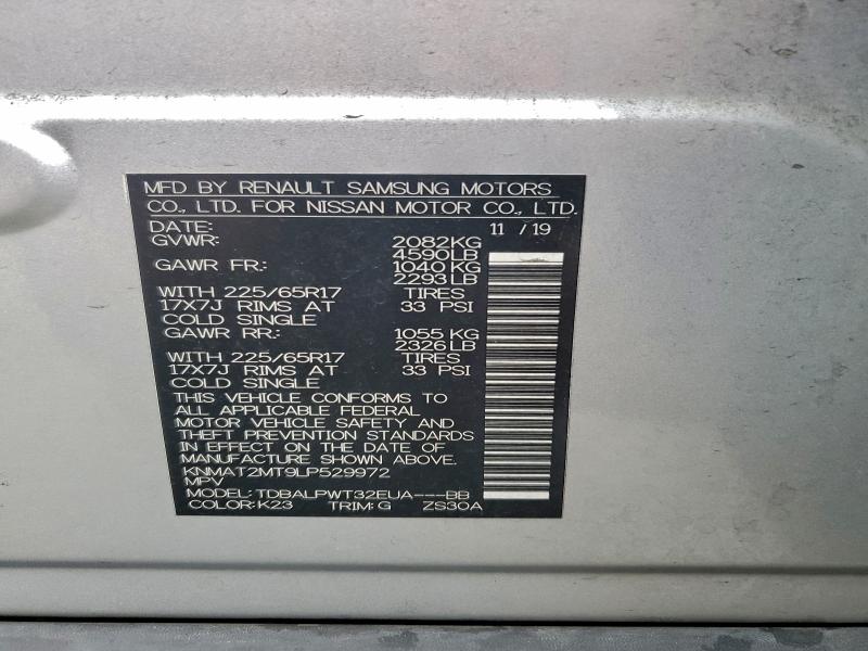 Photo 14 from auction – 2020 NISSAN ROGUE S with VIN KNMAT2MT9LP529972