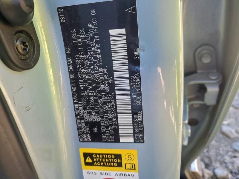 Photo 14 from auction – 2010 LEXUS RX 350 with VIN 2T2ZK1BA8AC040262