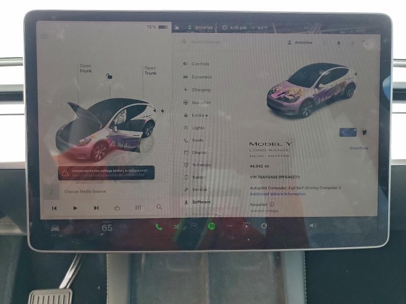 Photo 9 from auction – 2023 TESLA MODEL Y with VIN 7SAYGAEE3PF646270