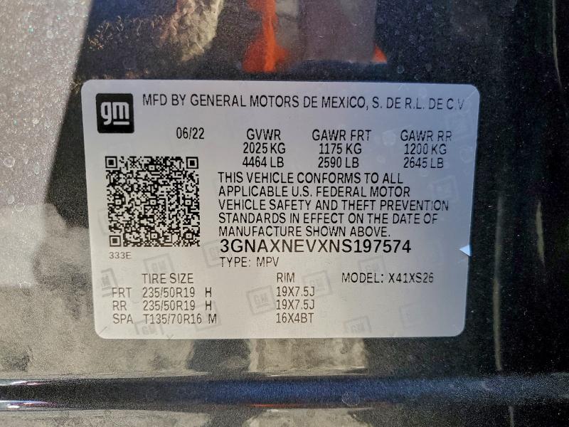 Photo 14 from auction – 2022 CHEVROLET EQUINOX with VIN 3GNAXNEVXNS197574