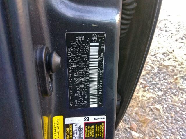 Photo 10 from auction – 2011 TOYOTA COROLLA BA with VIN 2T1BU4EE4BC587000