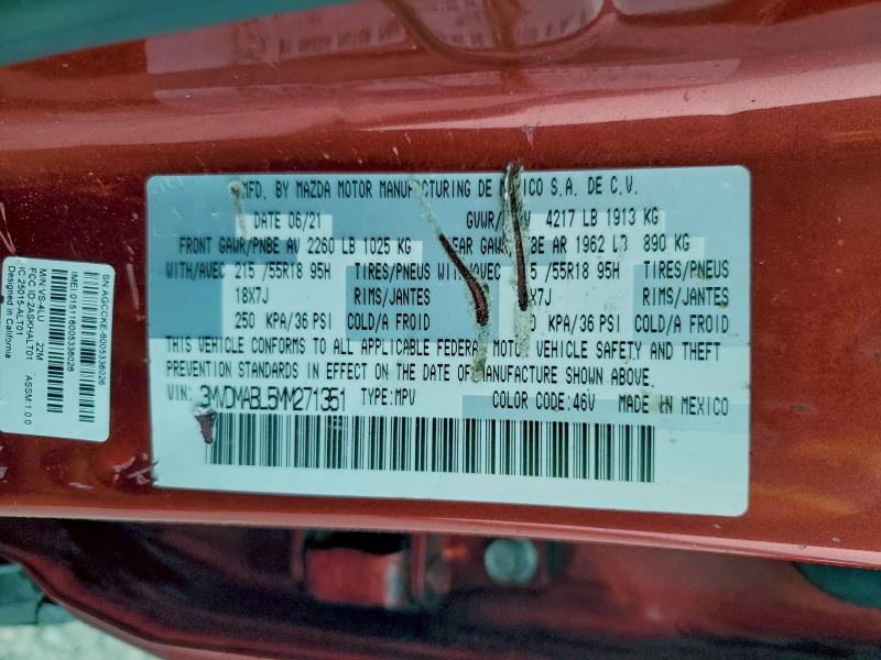 Photo 14 from auction – 2021 MAZDA CX-30 with VIN 3MVDMABL5MM271351