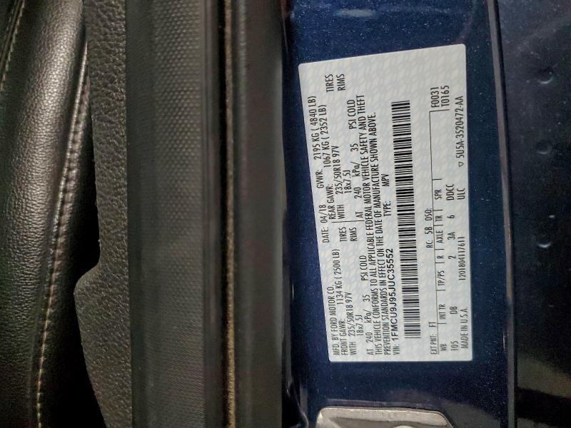 Photo 14 from auction – 2018 FORD ESCAPE TIT with VIN 1FMCU9J95JUC35552