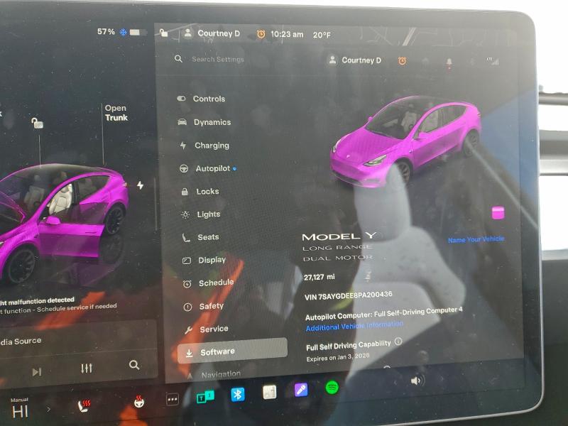 Photo 9 from auction – 2023 TESLA MODEL Y with VIN 7SAYGDEE8PA200436