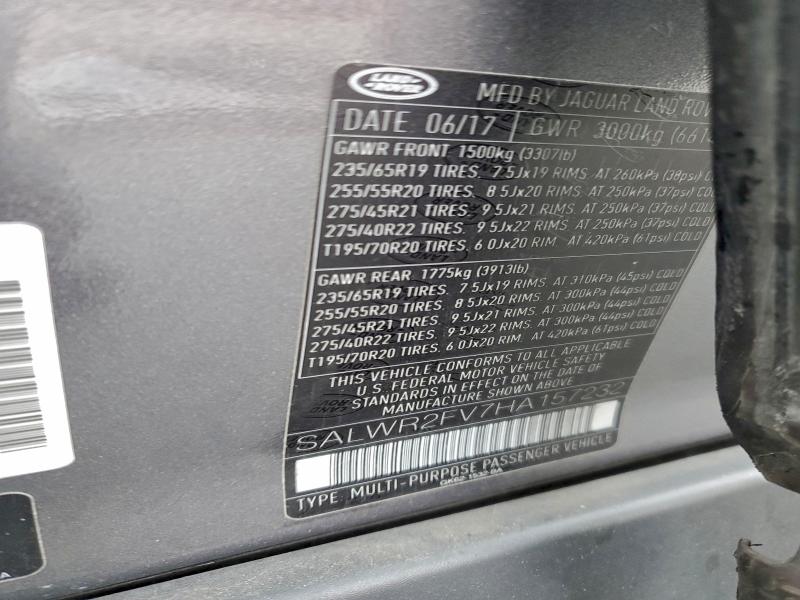 Photo 14 from auction – 2017 LAND ROVER RANGE ROVE with VIN SALWR2FV7HA157232