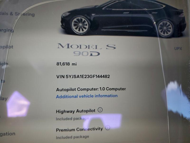 Photo 9 from auction – 2016 TESLA MODEL S with VIN 5YJSA1E23GF144482