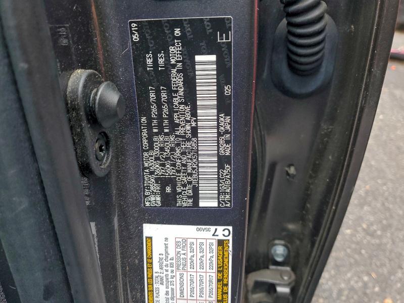 Photo 14 from auction – 2019 TOYOTA 4RUNNER SR with VIN JTEBU5JR2K5716858
