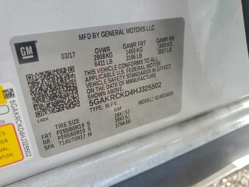 Photo 14 from auction – 2017 BUICK ENCLAVE with VIN 5GAKRCKD4HJ325502