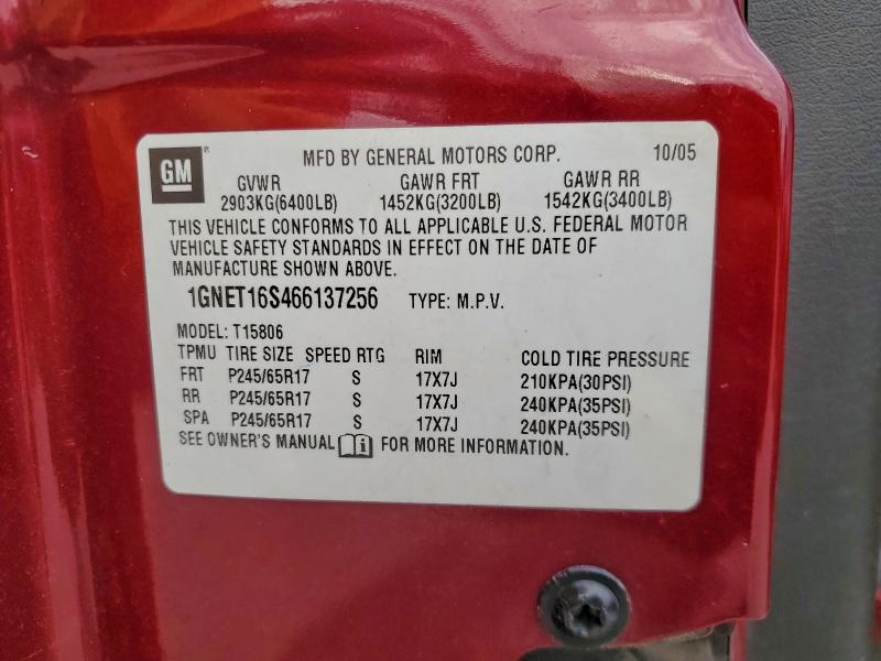 Photo 14 from auction – 2006 CHEVROLET TRAILBLAZE with VIN 1GNET16S466137256