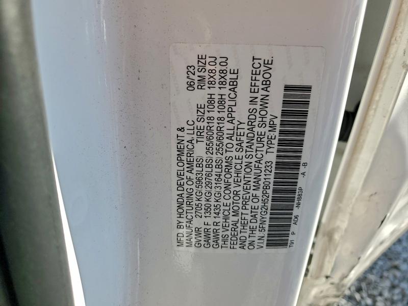 Photo 14 from auction – 2023 HONDA PILOT EXL with VIN 5FNYG2H52PB011233
