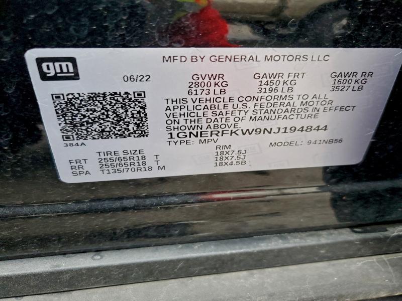 Photo 14 from auction – 2022 CHEVROLET TRAVERSE L with VIN 1GNERFKW9NJ194844