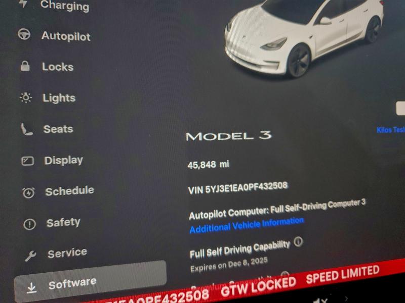 Photo 9 from auction – 2023 TESLA MODEL 3 with VIN 5YJ3E1EA0PF432508