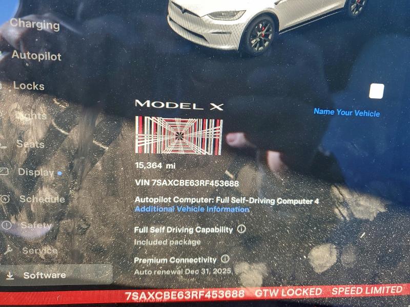 Photo 9 from auction – 2024 TESLA MODEL X with VIN 7SAXCBE63RF453688