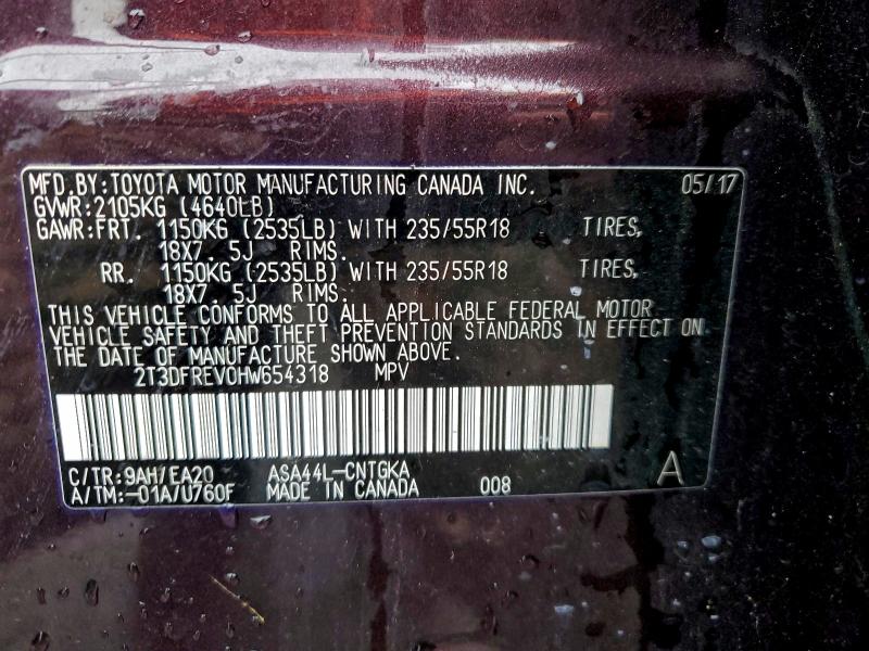Photo 14 from auction – 2017 TOYOTA RAV4 LIMIT with VIN 2T3DFREV0HW654318