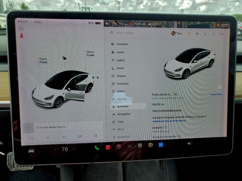 Photo 9 from auction – 2021 TESLA MODEL 3 with VIN 5YJ3E1EA5MF920249