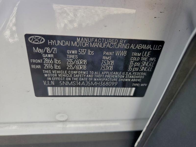 Foto 14 de la subasta – 2021 HYUNDAI SANTA FE S con VIN 5NMS14AJ5MH368099