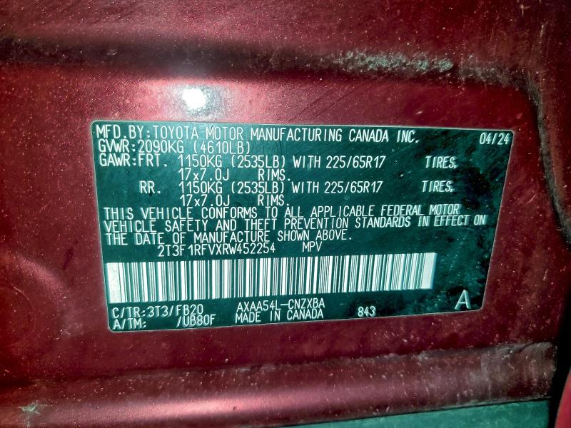 Foto 14 de la subasta – 2024 TOYOTA RAV4 con VIN 2T3F1RFVXRW452254