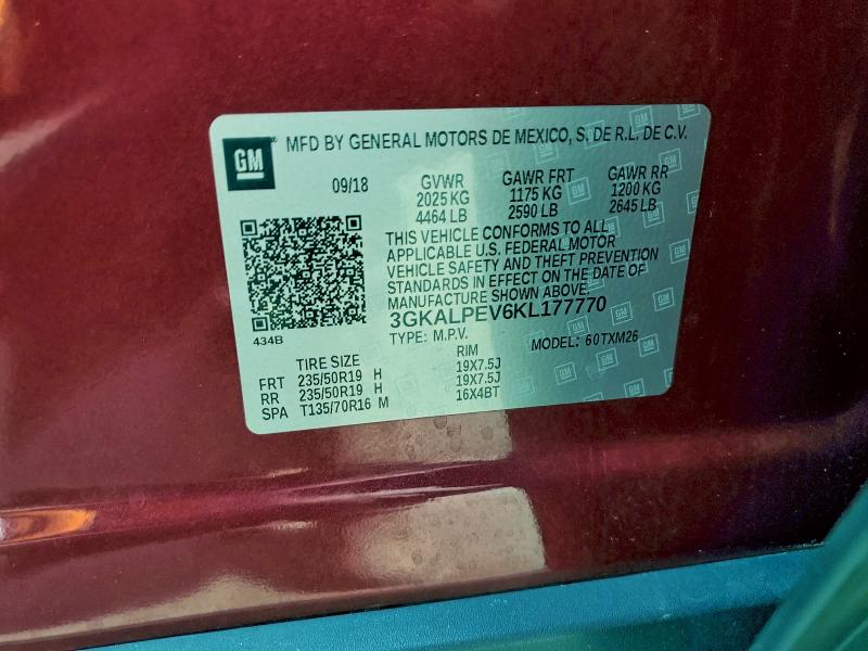 Photo 14 from auction – 2019 GMC TERRAIN SL with VIN 3GKALPEV6KL177770