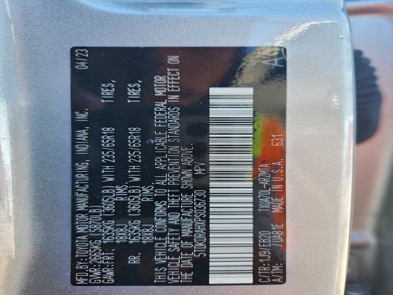 Photo 14 from auction – 2023 TOYOTA HIGHLANDER with VIN 5TDKDRAHXPS036730