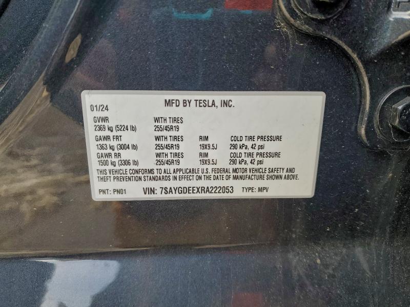 Photo 14 from auction – 2024 TESLA MODEL Y with VIN 7SAYGDEEXRA222053