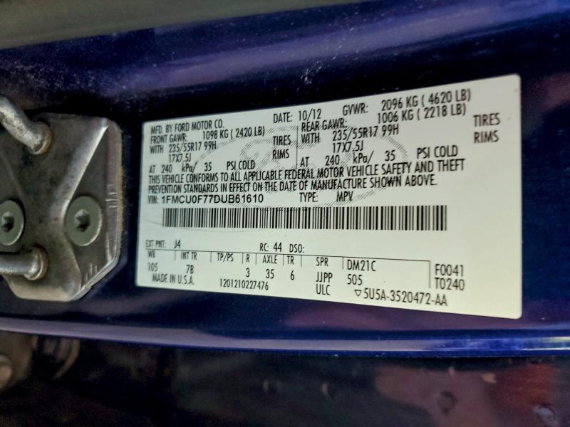Foto 14 de la subasta – 2013 FORD ESCAPE S con VIN 1FMCU0F77DUB61610