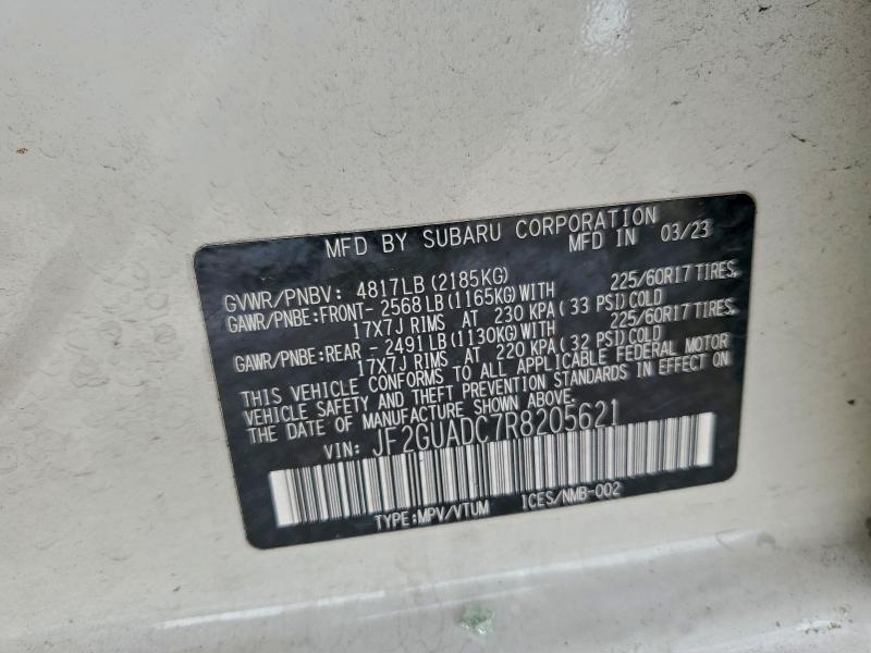 Photo 14 from auction – 2024 SUBARU CROSSTREK with VIN JF2GUADC7R8205621