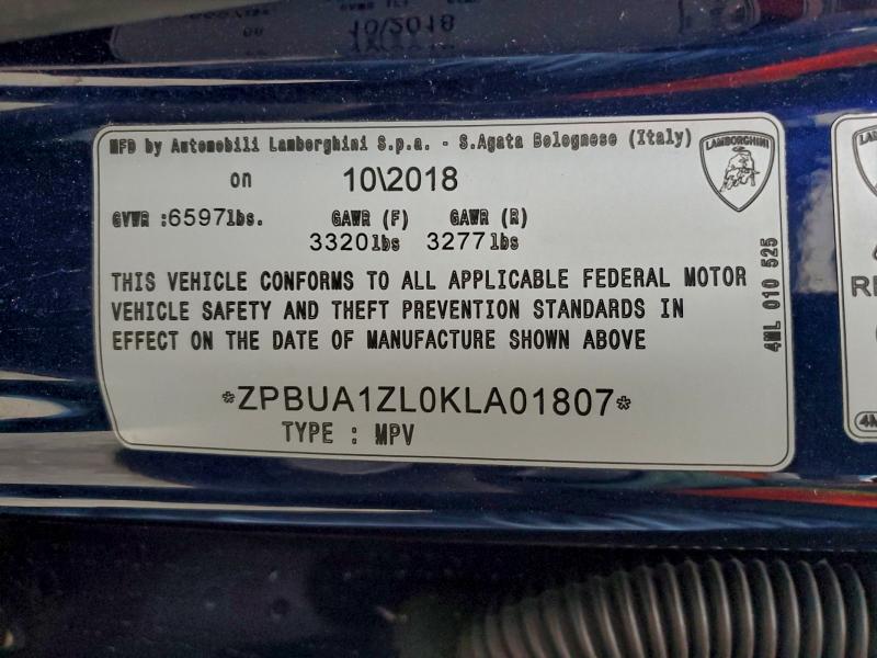 Photo 14 from auction – 2019 LAMBORGHINI URUS with VIN ZPBUA1ZL0KLA01807