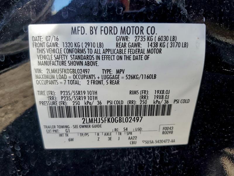 Photo 14 from auction – 2016 LINCOLN MKT with VIN 2LMHJ5FK0GBL02497