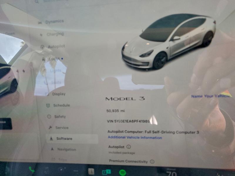 Photo 9 from auction – 2023 TESLA MODEL 3 with VIN 5YJ3E1EA6PF419892