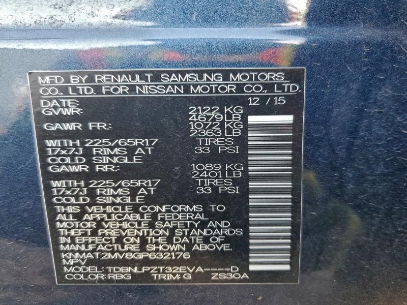 Photo 14 from auction – 2016 NISSAN ROGUE S with VIN KNMAT2MV8GP632176