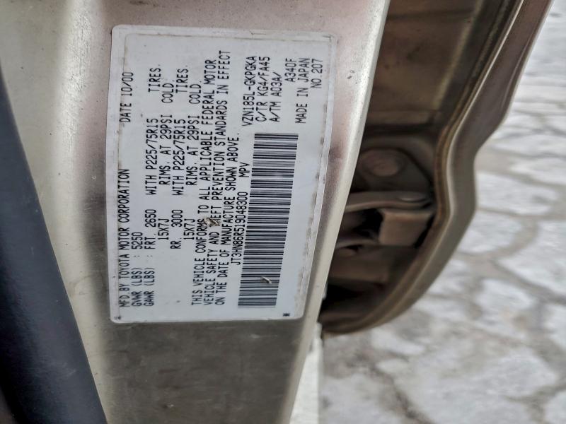 Photo 14 from auction – 2001 TOYOTA 4RUNNER SR with VIN JT3HN86R519048300