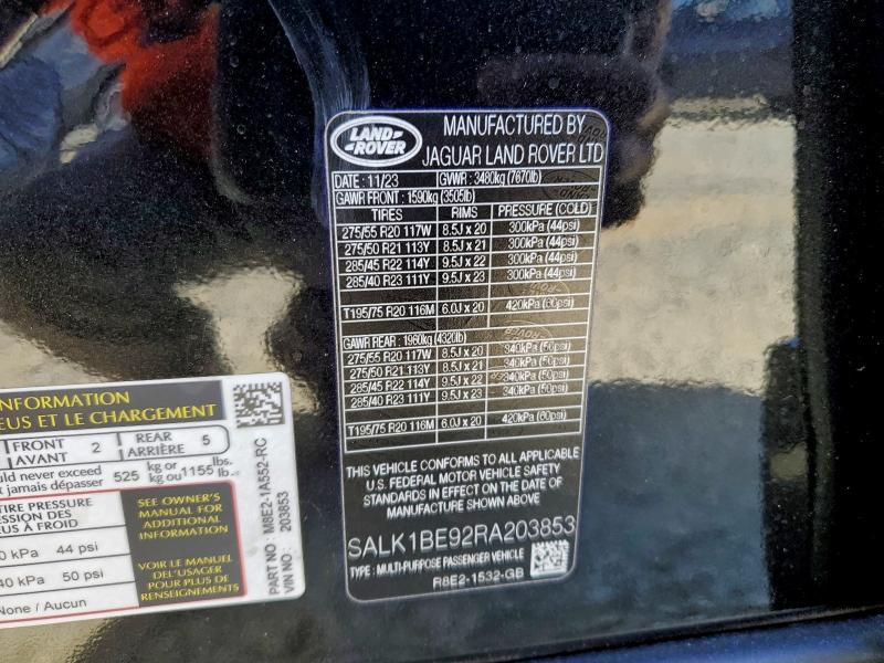 Photo 14 from auction – 2024 LAND ROVER RANGE ROVE with VIN SALK1BE92RA203853