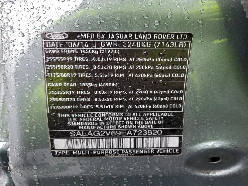 Photo 14 from auction – 2014 LAND ROVER LR4 HSE with VIN SALAG2V69EA723820