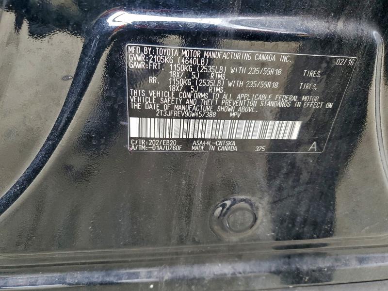 Photo 14 from auction – 2016 TOYOTA RAV4 SE with VIN 2T3JFREV9GW457388