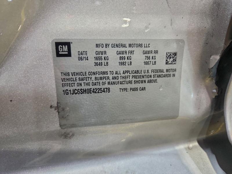 Photo 14 from auction – 2014 CHEVROLET SONIC with VIN 1G1JC6SH0E4225478