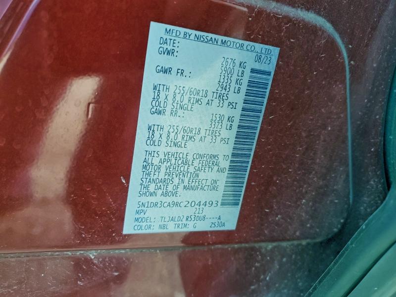 Photo 14 from auction – 2024 NISSAN PATHFINDER with VIN 5N1DR3CA9RC204493