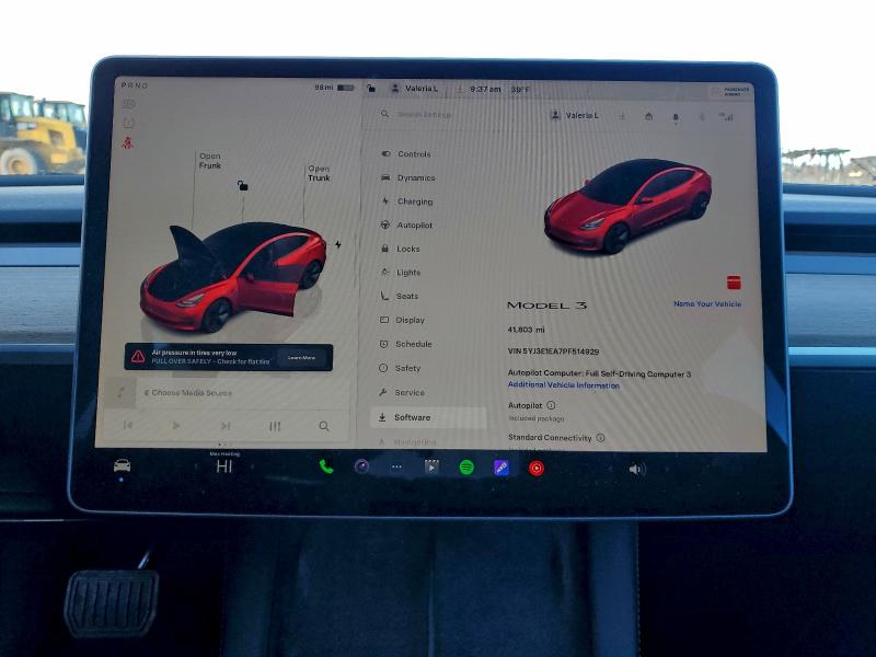 Photo 9 from auction – 2023 TESLA MODEL 3 with VIN 5YJ3E1EA7PF514929