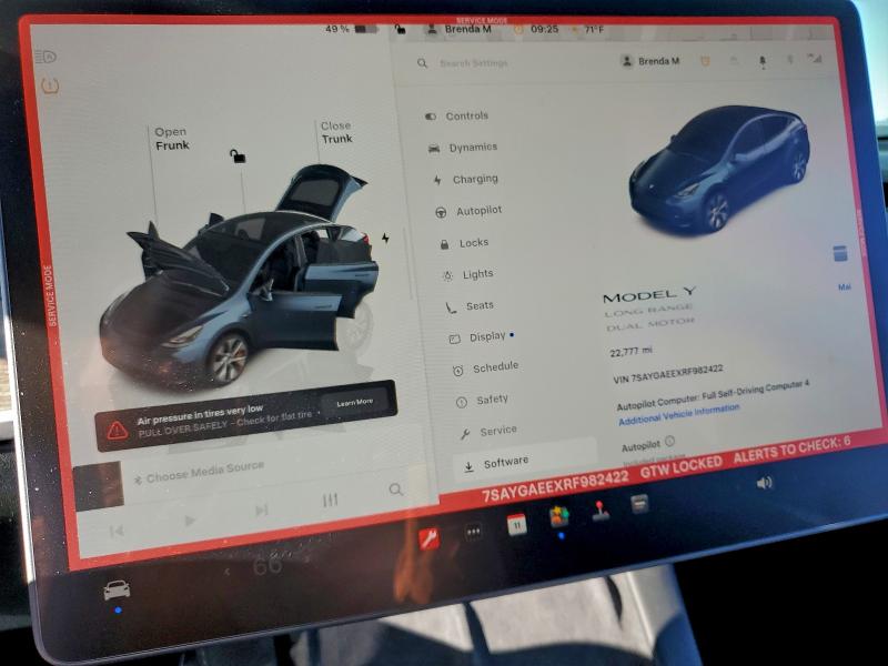 Photo 9 from auction – 2024 TESLA MODEL Y with VIN 7SAYGAEEXRF982422