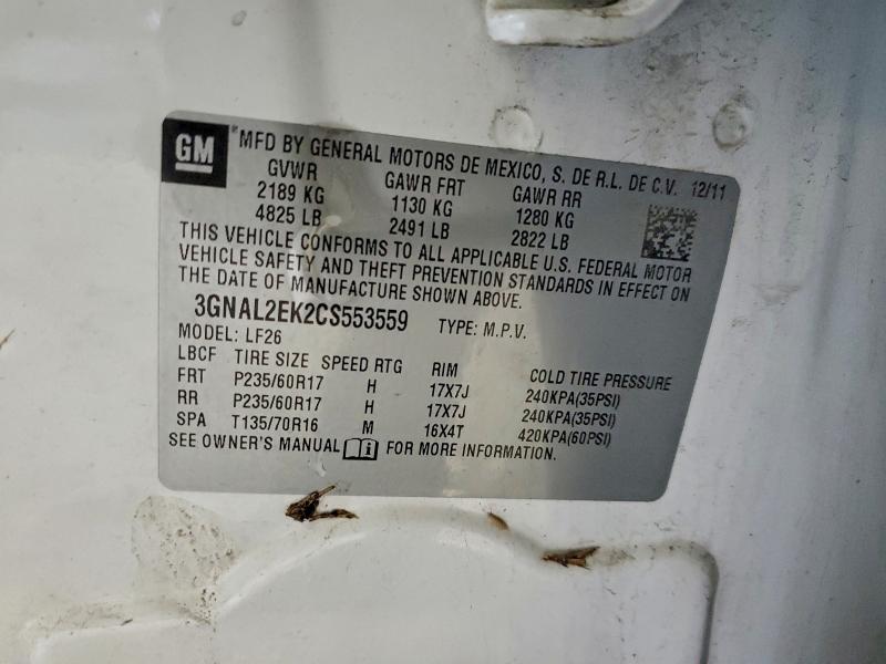 Фото 14 с аукциона – 2012 CHEVROLET CAPTIVA SP с VIN 3GNAL2EK2CS553559