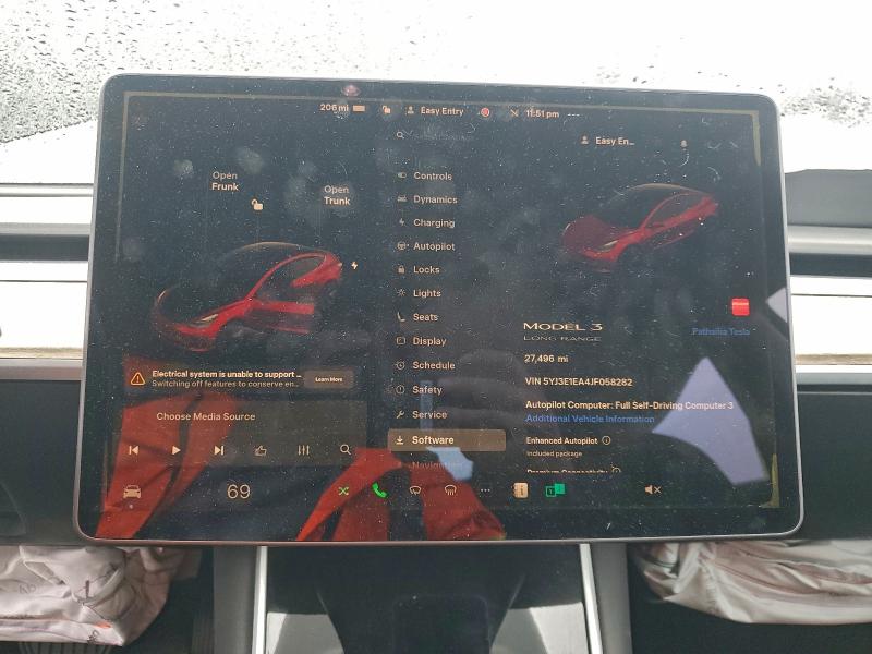 Photo 9 from auction – 2018 TESLA MODEL 3 with VIN 5YJ3E1EA4JF058282