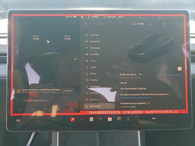 Photo 9 from auction – 2026 TESLA MODEL Y with VIN 7SAYGDEDXTF516716